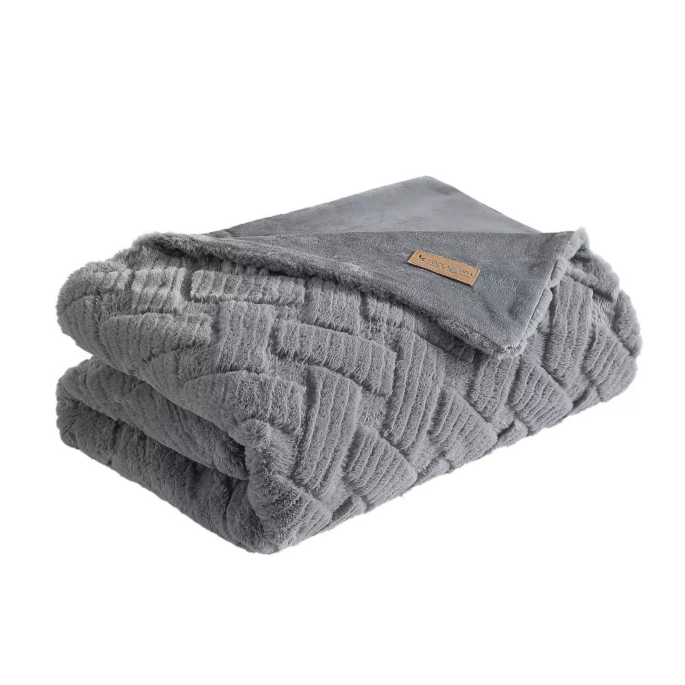 NEW Koolaburra by UGG Crystelle Textured Faux Fur Throw 50" x‎ 70"  Wild Dove